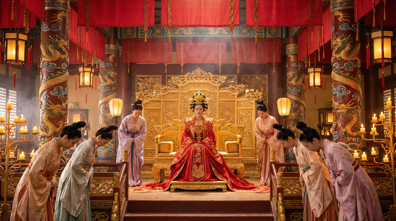 香蕉视频古装宫廷大戏拍摄现场皇后登基场景